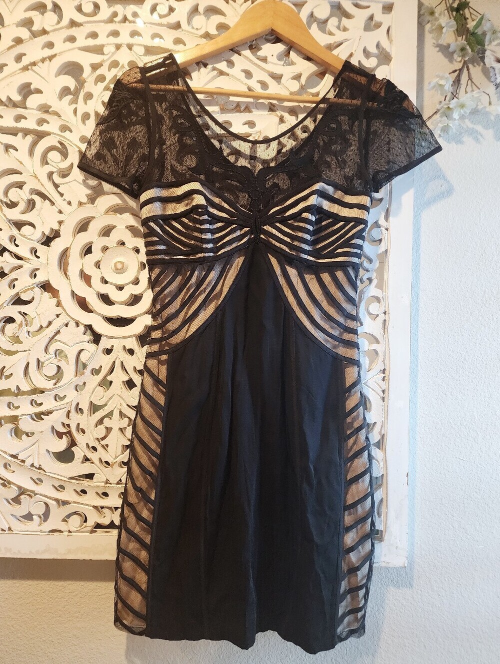 TEMPERLEY LONDON VINTAGE RUNAWAY LITTLE BLACK DRESS MESH SIZE SMALL - Picture 8 of 16